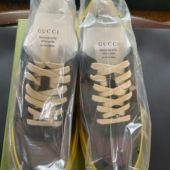 Men's Gucci 700641 Gg Supreme Platform Sneaker In Black size 9 - Picture 11 of 13